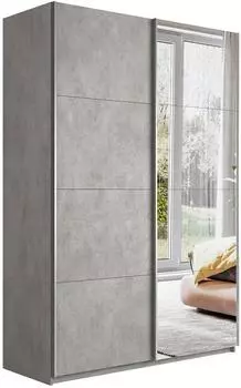 Шкаф Прайм 2 TM_L-160 Бетон ЛДСП Зеркало 1600*2300*570