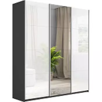 Шкаф Прайм 3 стекло зеркало стекло | 210 см