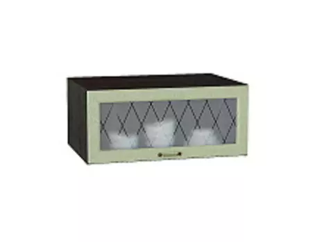 Шкаф верхний горизонтальный остекленный глубокий Ницца