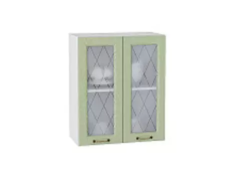 Шкаф верхний с 2-мя остекленными дверцами Ницца