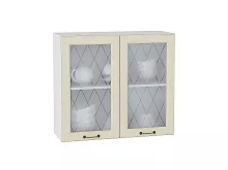 Шкаф верхний с 2-мя остекленными дверцами Ницца