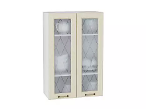 Шкаф верхний с 2-мя остекленными дверцами Ницца