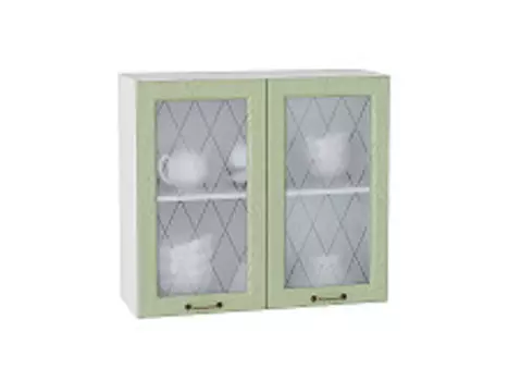 Шкаф верхний с 2-мя остекленными дверцами Ницца