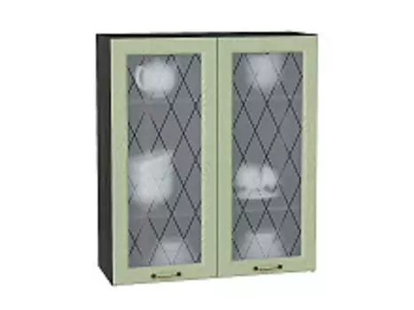 Шкаф верхний с 2-мя остекленными дверцами Ницца