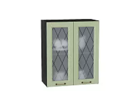 Шкаф верхний с 2-мя остекленными дверцами Ницца