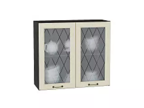 Шкаф верхний с 2-мя остекленными дверцами Ницца