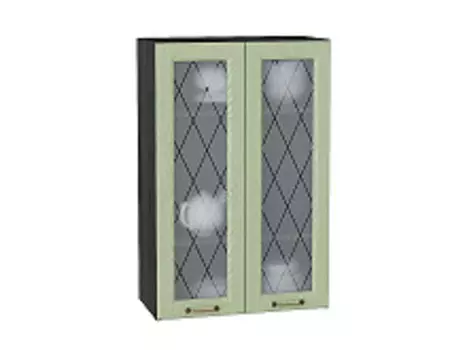 Шкаф верхний с 2-мя остекленными дверцами Ницца