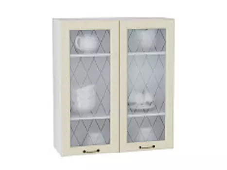 Шкаф верхний с 2-мя остекленными дверцами Ницца