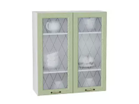 Шкаф верхний с 2-мя остекленными дверцами Ницца