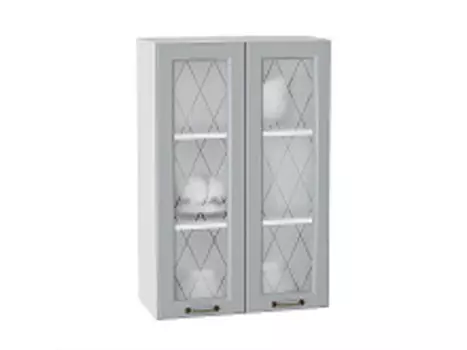 Шкаф верхний с 2-мя остекленными дверцами Ницца