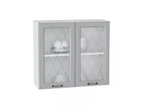 Шкаф верхний с 2-мя остекленными дверцами Ницца