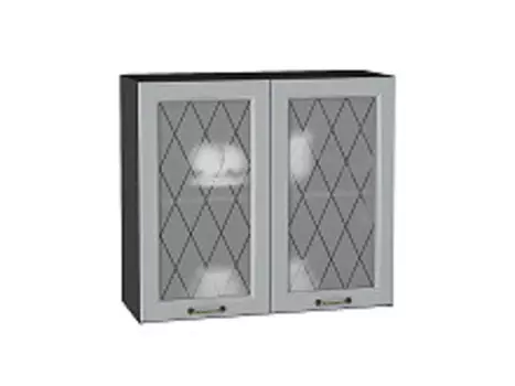 Шкаф верхний с 2-мя остекленными дверцами Ницца