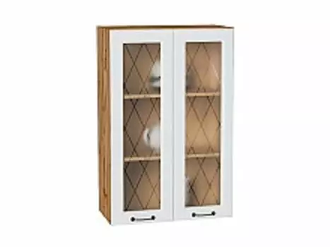 Шкаф верхний с 2-мя остекленными дверцами Ницца