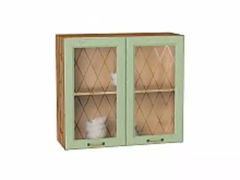 Шкаф верхний с 2-мя остекленными дверцами Ницца