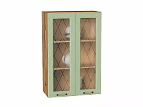 Шкаф верхний с 2-мя остекленными дверцами Ницца