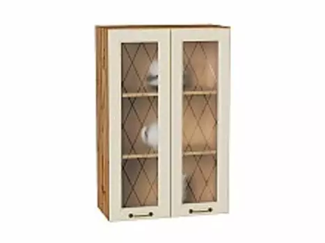 Шкаф верхний с 2-мя остекленными дверцами Ницца