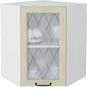 Шкаф верхний угловой остекленный Ницца ВУ 590 | 60 см