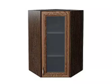 Шкаф верхний угловой остекленный Шале