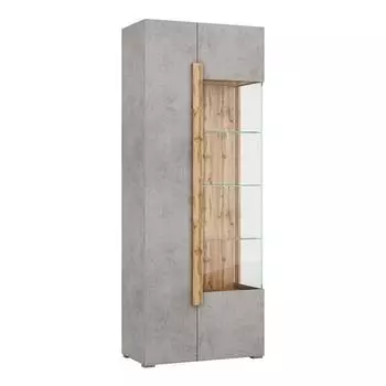 Шкаф-витрина Римини Дуб Вотан/Бетон чикаго Бетон чикаго 766*1995*395 | 2001.М1