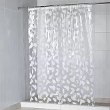 Штора PEVA Белые листья-2, 180 х 200 см