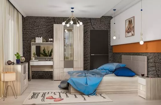 Спальня Элен -02 Ясень Шимо светлый/Белый глянец