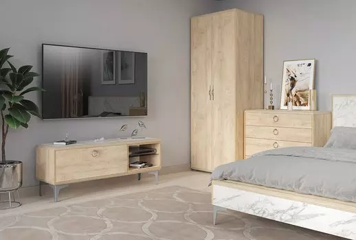 Спальня Мальта-03 Сабия/Дуб Эндгрейн элегантный