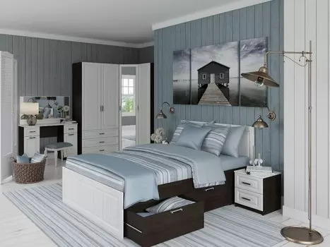 Спальня Прага-03 Белое дерево/Венге Премиум