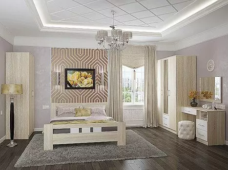 Спальня Сопрано-02 Белый глянец/Дуб сонома