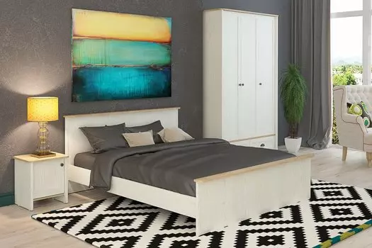 Спальня Тифани-01 Дуб небраска/ Белая сосна