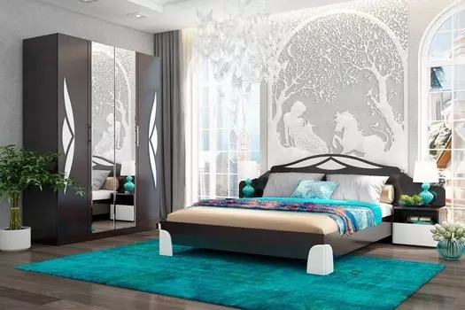 Спальня Жаннет-01 Дуб феррара/ Белый глянец