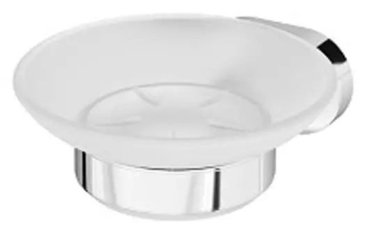 Стеклянная мыльница с настенным держателем, Sense L, хром