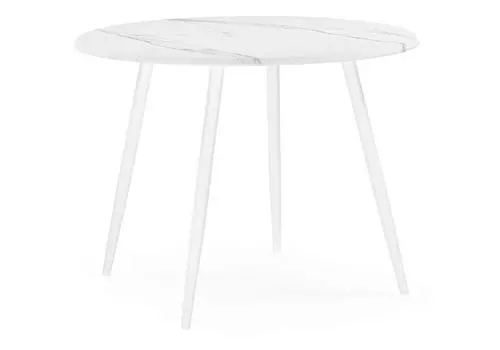 Стол Абилин 100 мрамор белый/белый матовый