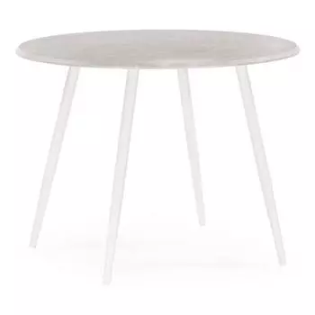 Стол Абилин 100 мрамор светло-серый/белый матовый