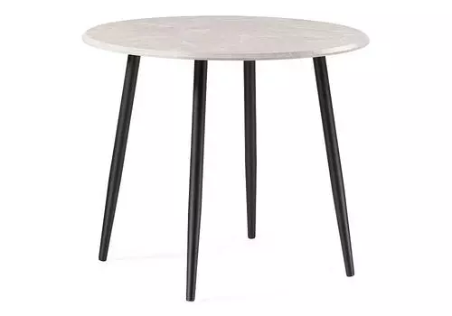 Стол Абилин 90 мрамор светло-серый/черный матовый