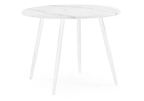 Стол Абилин 90х76 мрамор белый/белый матовый