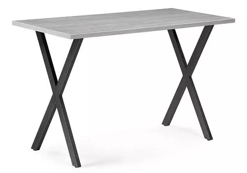 Стол Алеста Лофт 120 25 мм бетон/черный матовый