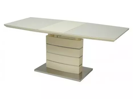 Стол ALFA 140 GLASS Cream кремовый
