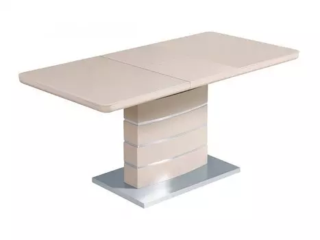 Стол ALTA 120 Бежевый (бежевое глянцевое стекло)