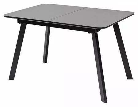 Стол ARUBA 120 DARK GREY/ BLACK глазурованное стекло
