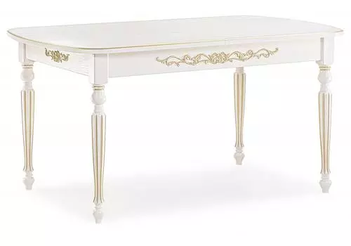 Стол Бевье молочный / золото