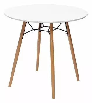 Стол CLIDE D90 белый/массив бука