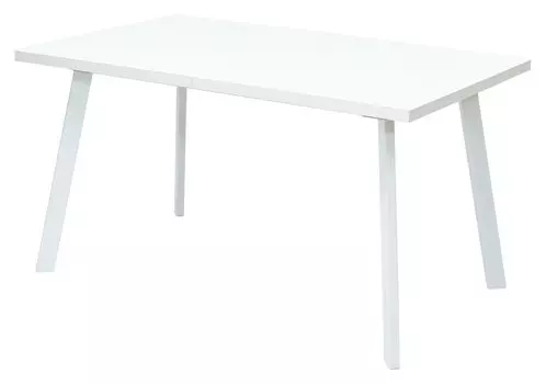 Стол ФИН 120 белый, стекло/ белый каркас