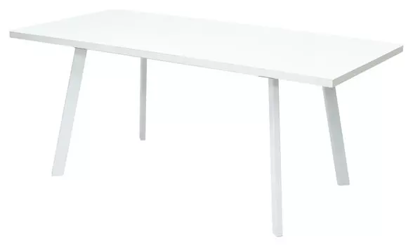 Стол ФИН 140 Белый, стекло/ Белый каркас