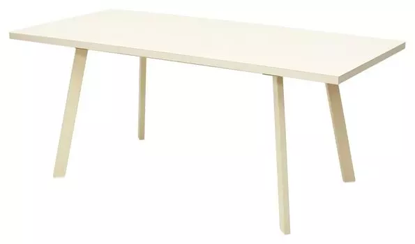 Стол ФИН 140 Кремовый, стекло/ Кремовый каркас