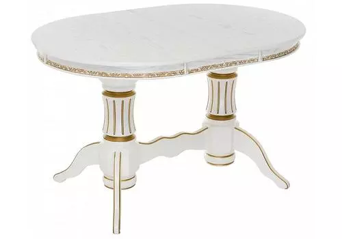 Стол Герцог молочный с золотой патиной