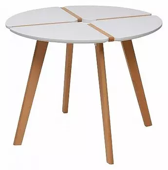 Стол JASMINE D90 белый/массив бука