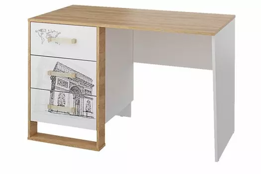 Стол компьютерный Сити СТЛ.336.05 Бело-серый/Дуб небраска