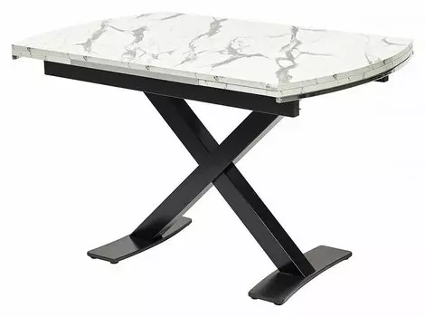 Стол KRIS MARBLE 120 см Белый мрамор/Черный