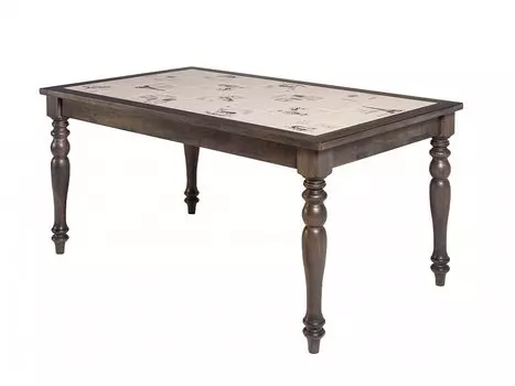 Стол LT T17366 DARK GREY #G521/ плитка белая с черно-белым рисунком Париж