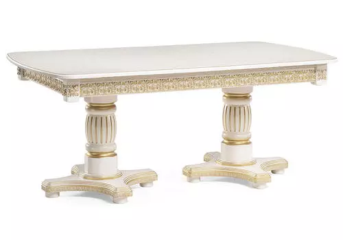 Стол Морнит 180(240)х100 слоновая кость / золото